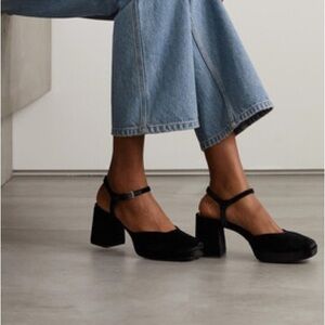 Reformation Marisol heels black velvet